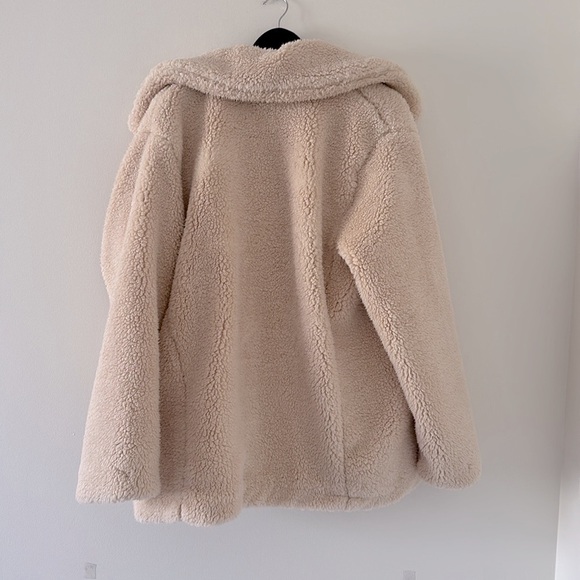 FREE PEOPLE Notched Teddy Peacoat Sherpa Cream Jacket - Picture 10 of 10